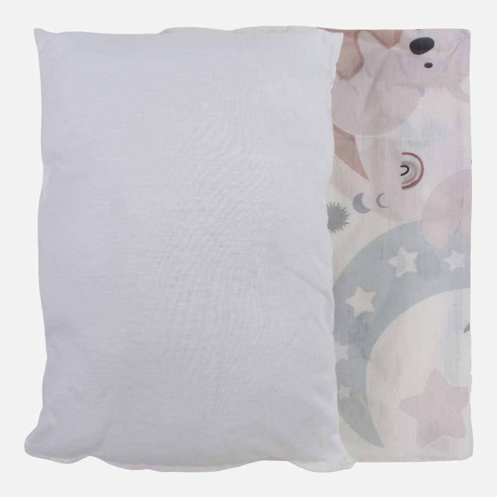Unisex Baby Pillow with Pillowcase – Cotton – Animal Print