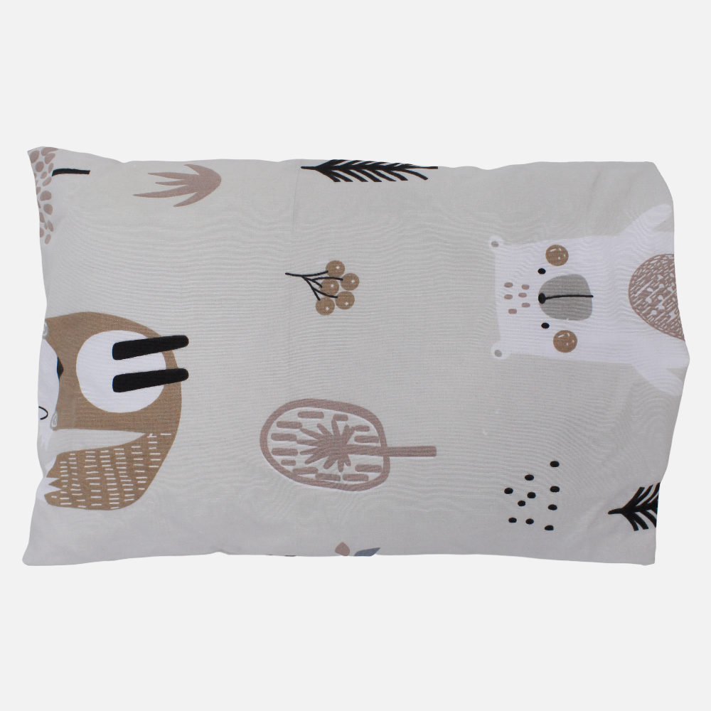 Unisex Baby Pillow with Pillowcase – Cotton – Animal Print