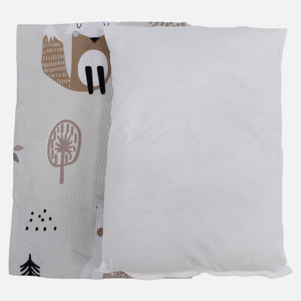 Unisex Baby Pillow with Pillowcase – Cotton – Animal Print