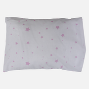 Unisex Baby Pillow with Pillowcase – Cotton – Pink & White Stars Print
