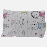 Unisex Baby Pillow with Pillowcase – Cotton – Off-White Boy & Girl Print