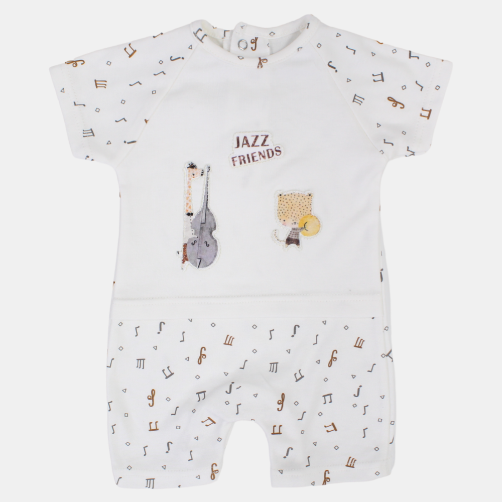 Baby Boys Cotton Romper with a Jazz-Inspired Twist