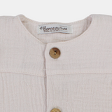 Baby Girls Cotton Romper – Wooden Button Detail