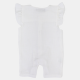 Baby Girls Cotton Romper – Wooden Button Detail