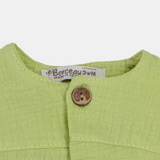 Baby Girls Cotton Romper – Wooden Button Detail