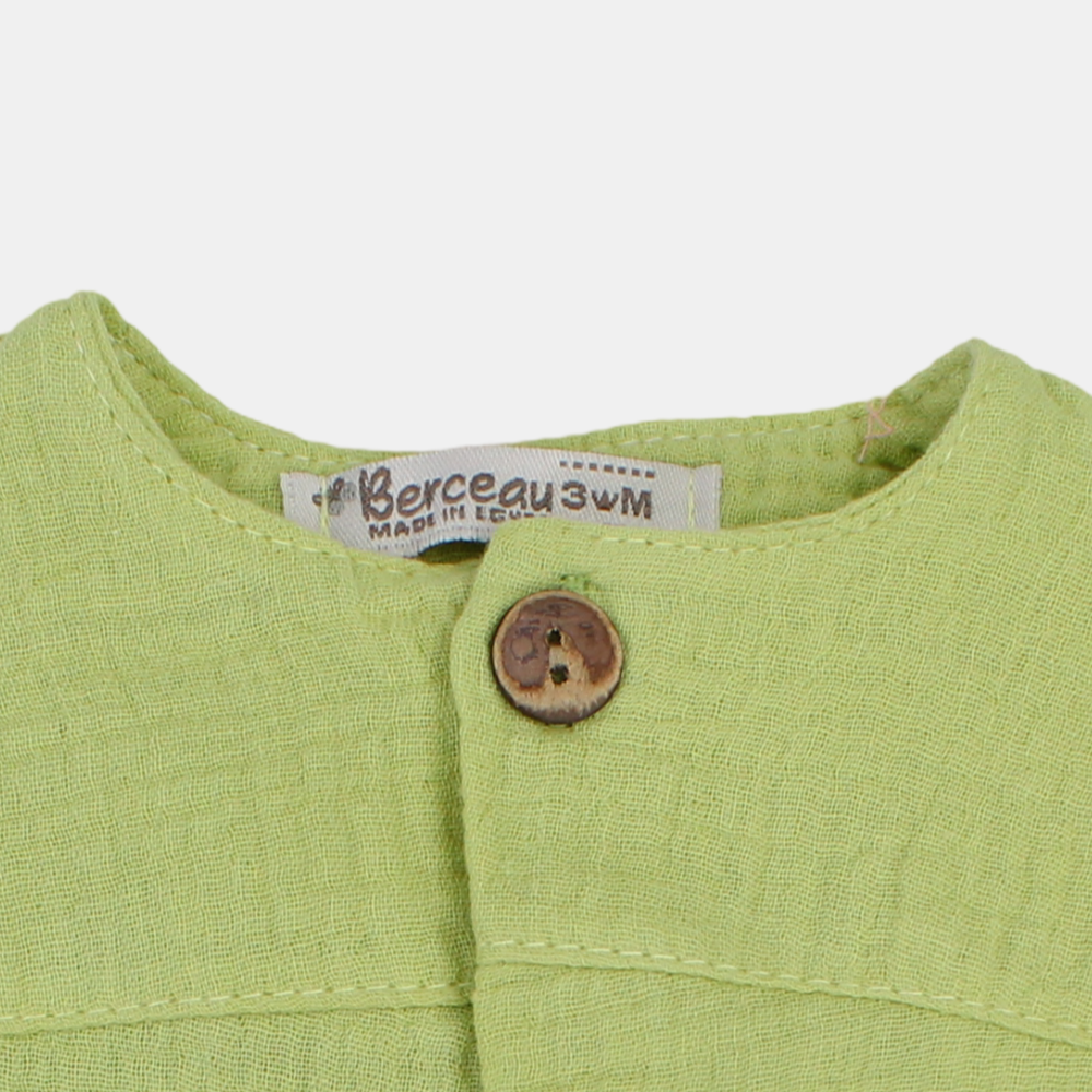 Baby Girls Cotton Romper – Wooden Button Detail