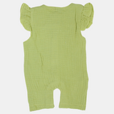 Baby Girls Cotton Romper – Wooden Button Detail