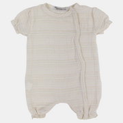 Baby Girls Linen Romper – Striped with Short Sleeves