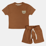 Baby Boys Cotton 2-Piece Outfit Set – Bear Head Design