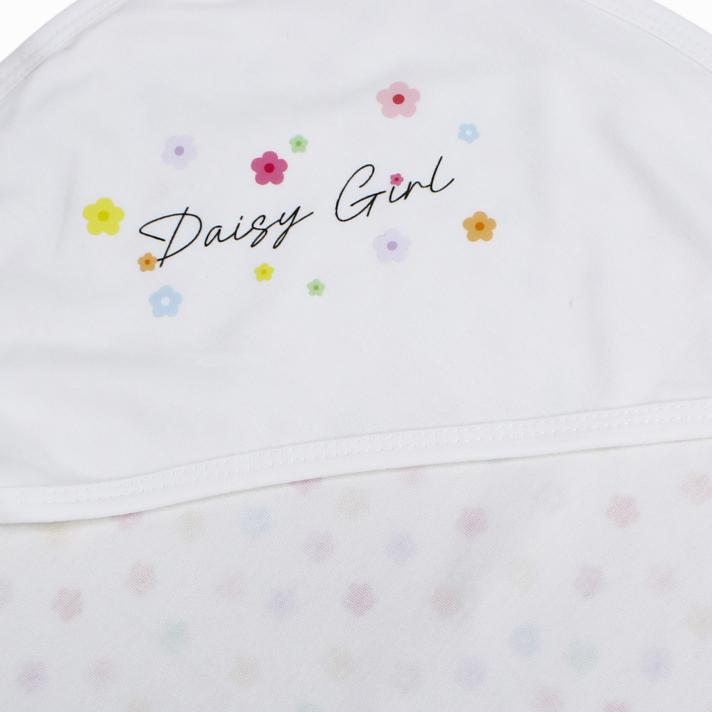 Baby Blanket – Off White with Daisies Design