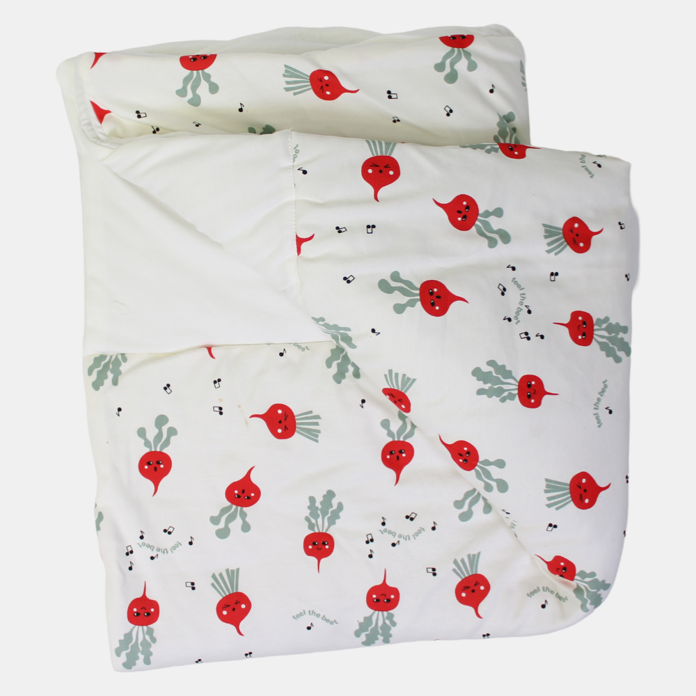 Cotton Baby Duvet - Off-White with a Cute Print