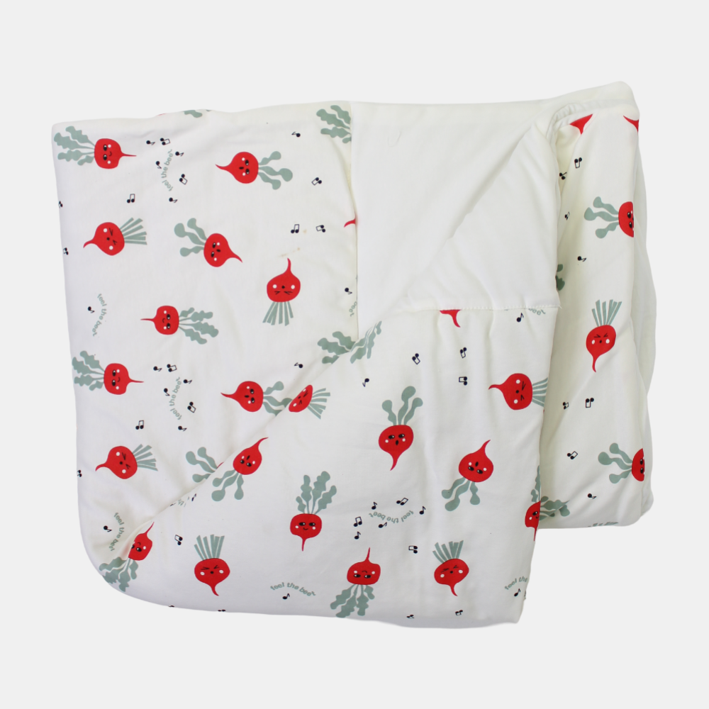 Cotton Baby Duvet - Off-White with a Cute Print