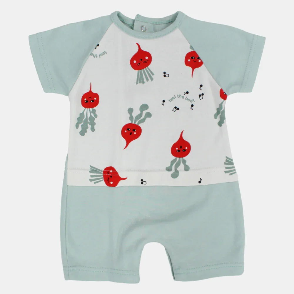 Unisex Baby Cotton Romper - "Feel the Beet" Design - Clothing - Berceau
