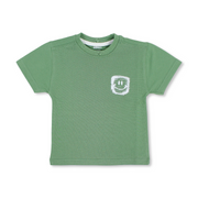 Baby Boys Cotton T-Shirt – Green with Smile Face Print