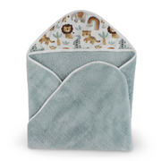 Fleeced Baby Blanket – Mint with Animals Design