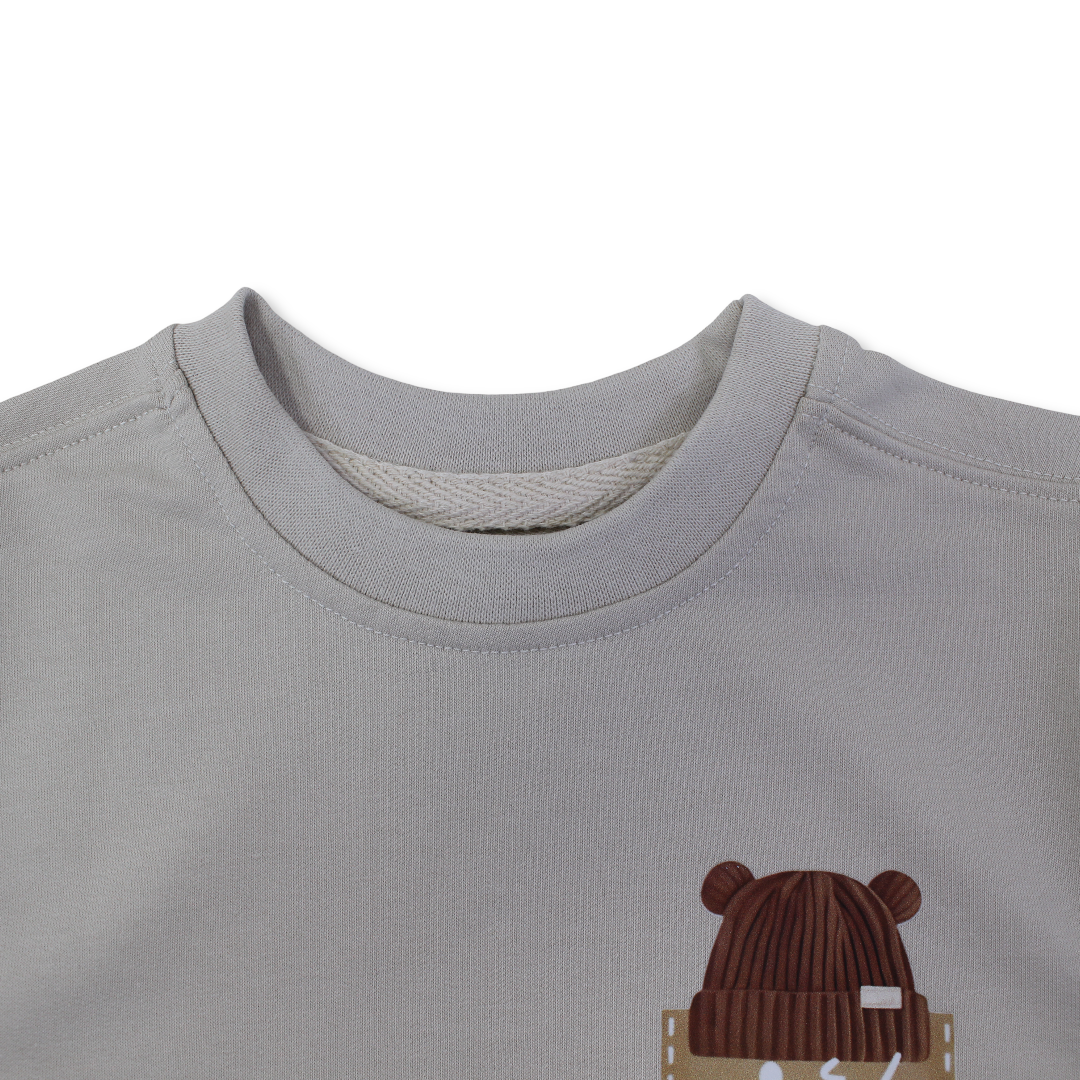 Baby Boys Cotton T-Shirt – Beige with Ice Cap Print