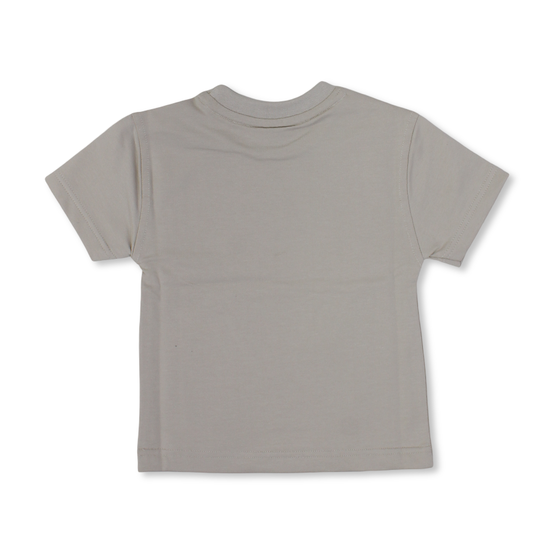 Baby Boys Cotton T-Shirt – Beige with Ice Cap Print