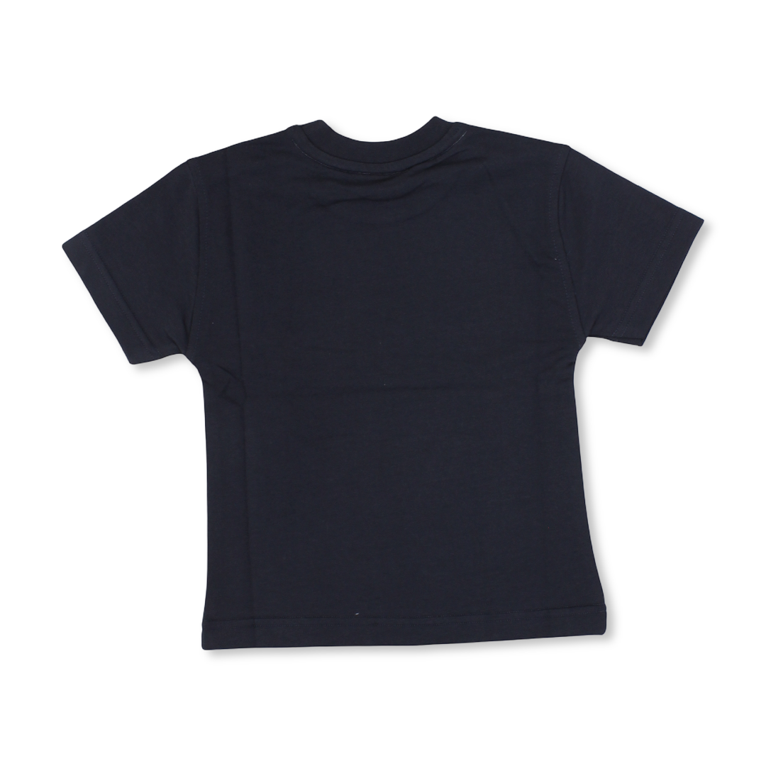 Baby Boys Cotton T-Shirt – Dark Grey with Smile Face Print