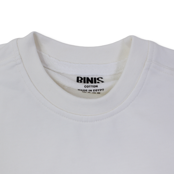 Baby Boys Cotton T-Shirt – Off-White with "Hi" Print