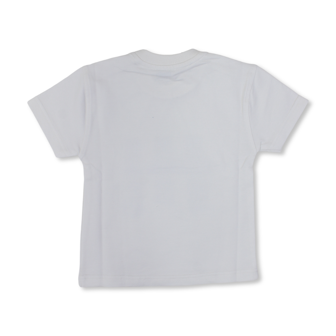 Baby Boys Cotton T-Shirt – Off-White with "Hi" Print