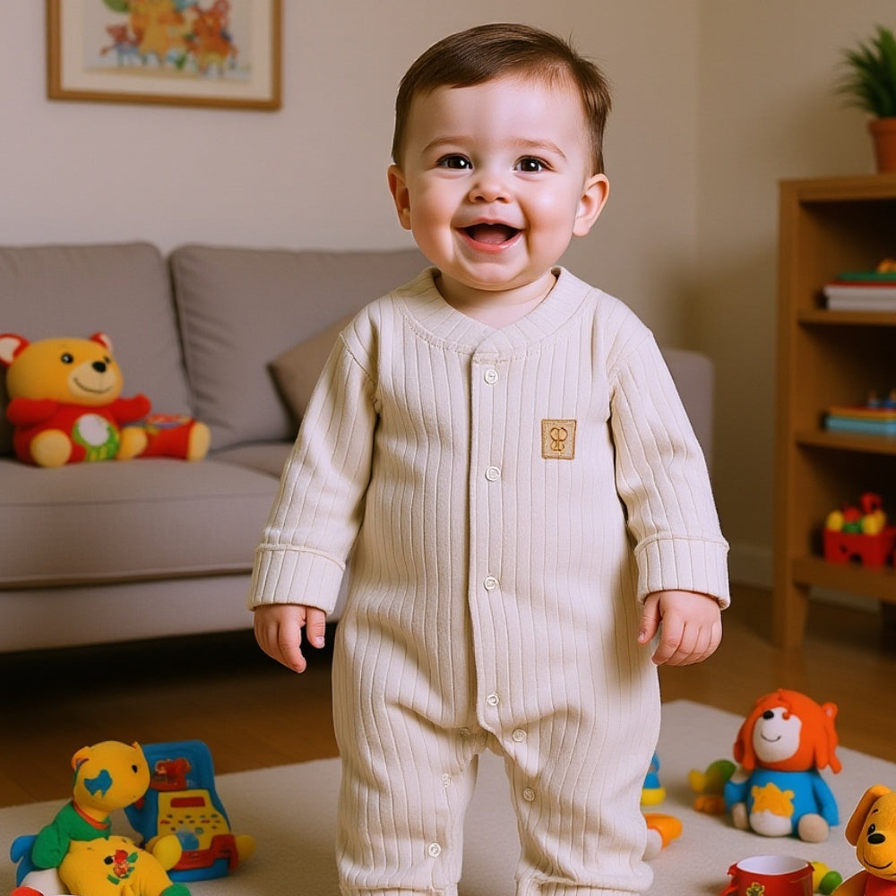 Unisex Ribbed Cotton Baby Footie