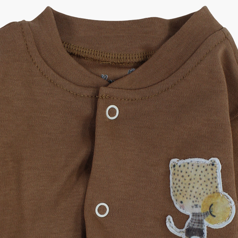 Baby Boys Cotton Footless Onesie – Fun Leopard Print