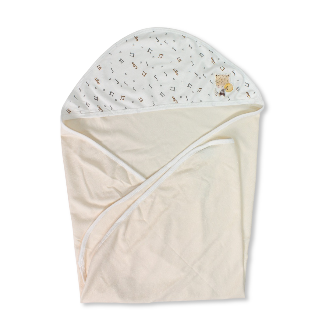 Cotton Baby Blanket – Off-White & Beige