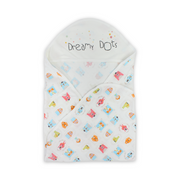 Cotton Baby Blanket – Off-White with "Dream Dots" Print