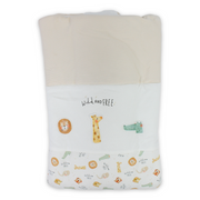 Cotton Baby Duvet – Beige & Off-White "Wild and Free" Print