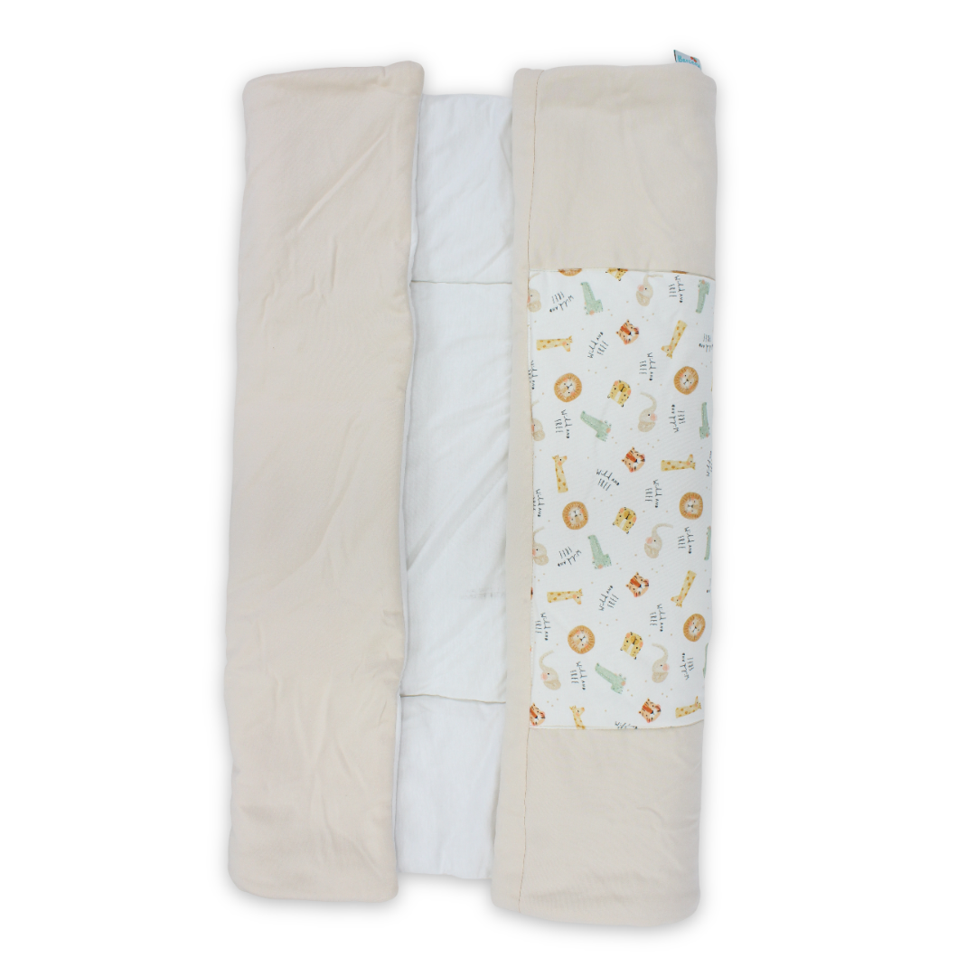 Cotton Baby Duvet – Beige & Off-White "Wild and Free" Print