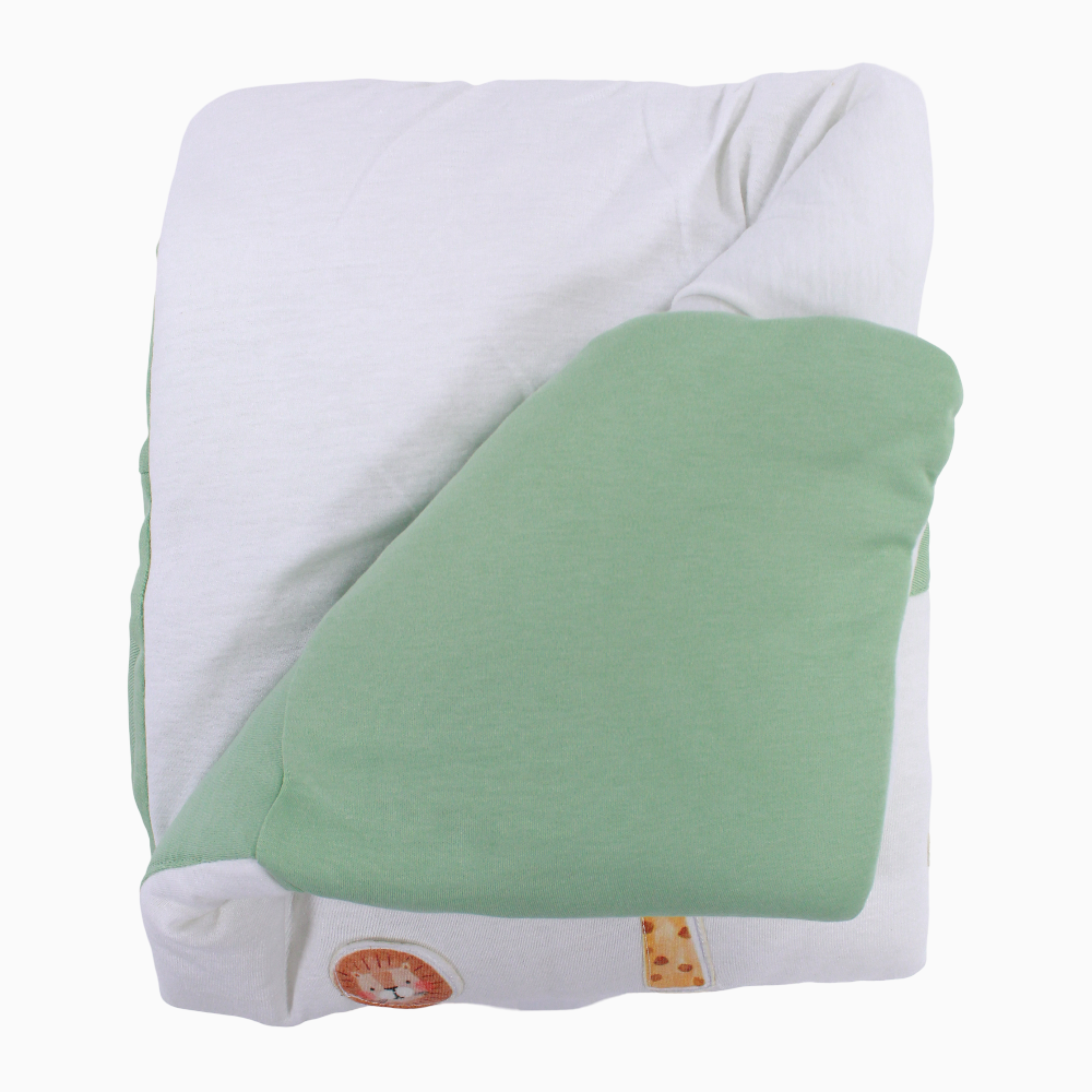 Baby Cotton Duvet - Off-White Safari Design