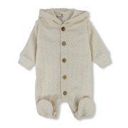 Baby Boys Jacquard Hooded Baby Footie