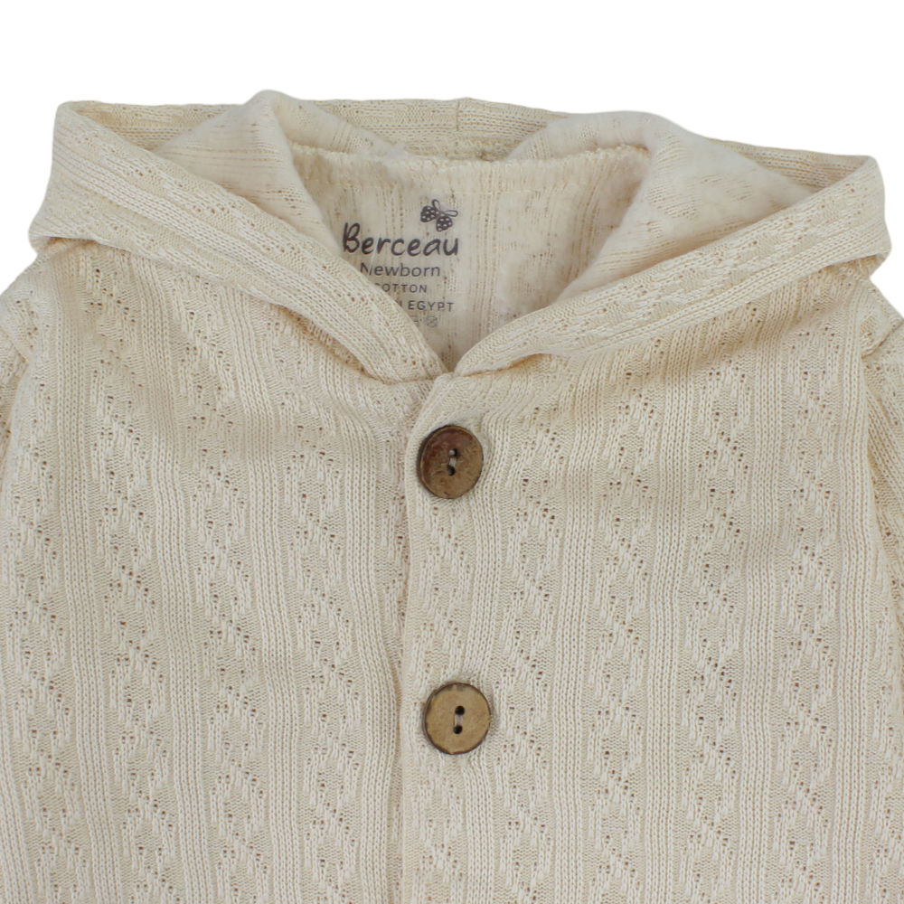 Baby Boys Jacquard Hooded Baby Footie