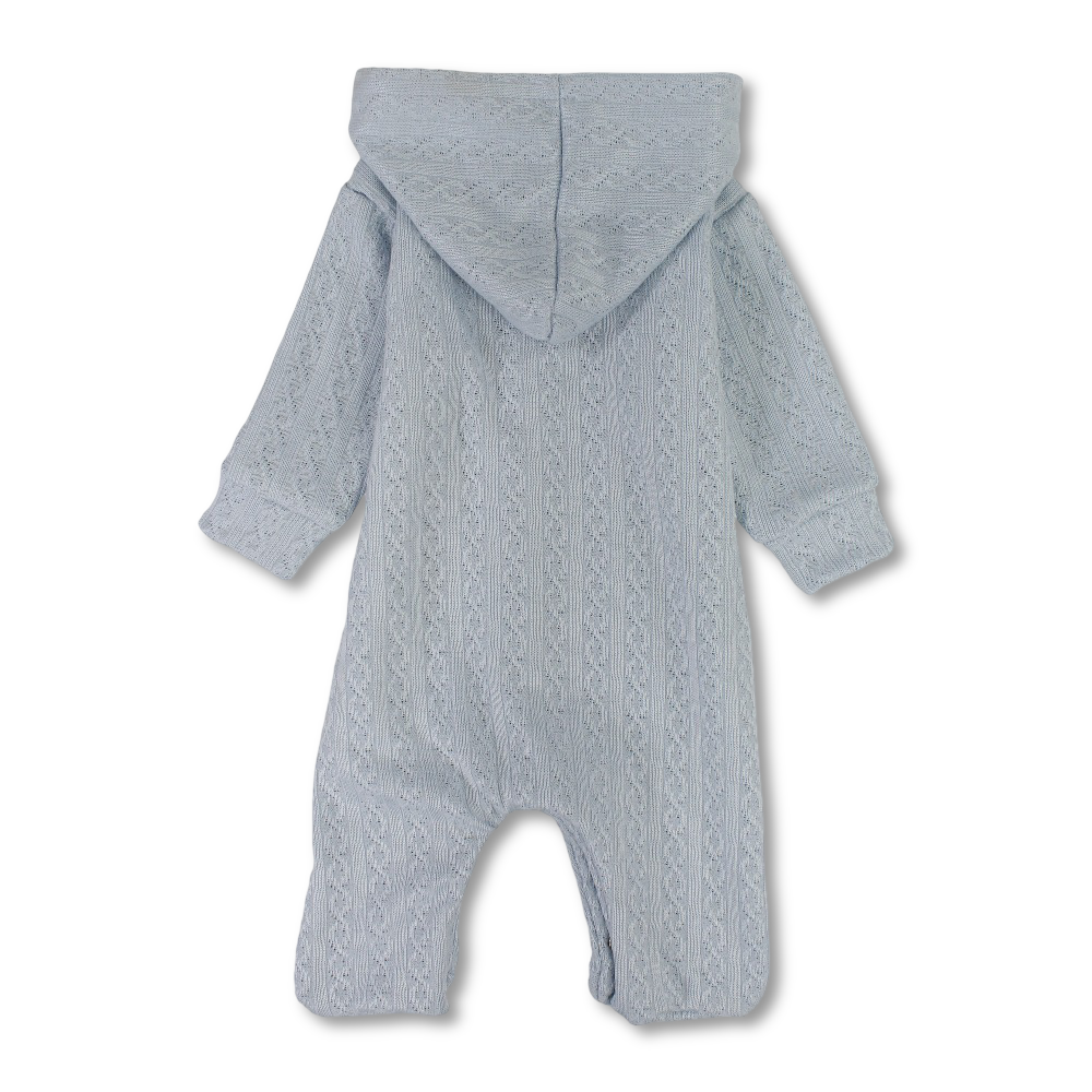 Baby Boys Jacquard Hooded Baby Footie