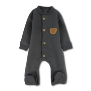 Baby Boys Fleeced Baby Footie – Bear Embroidery