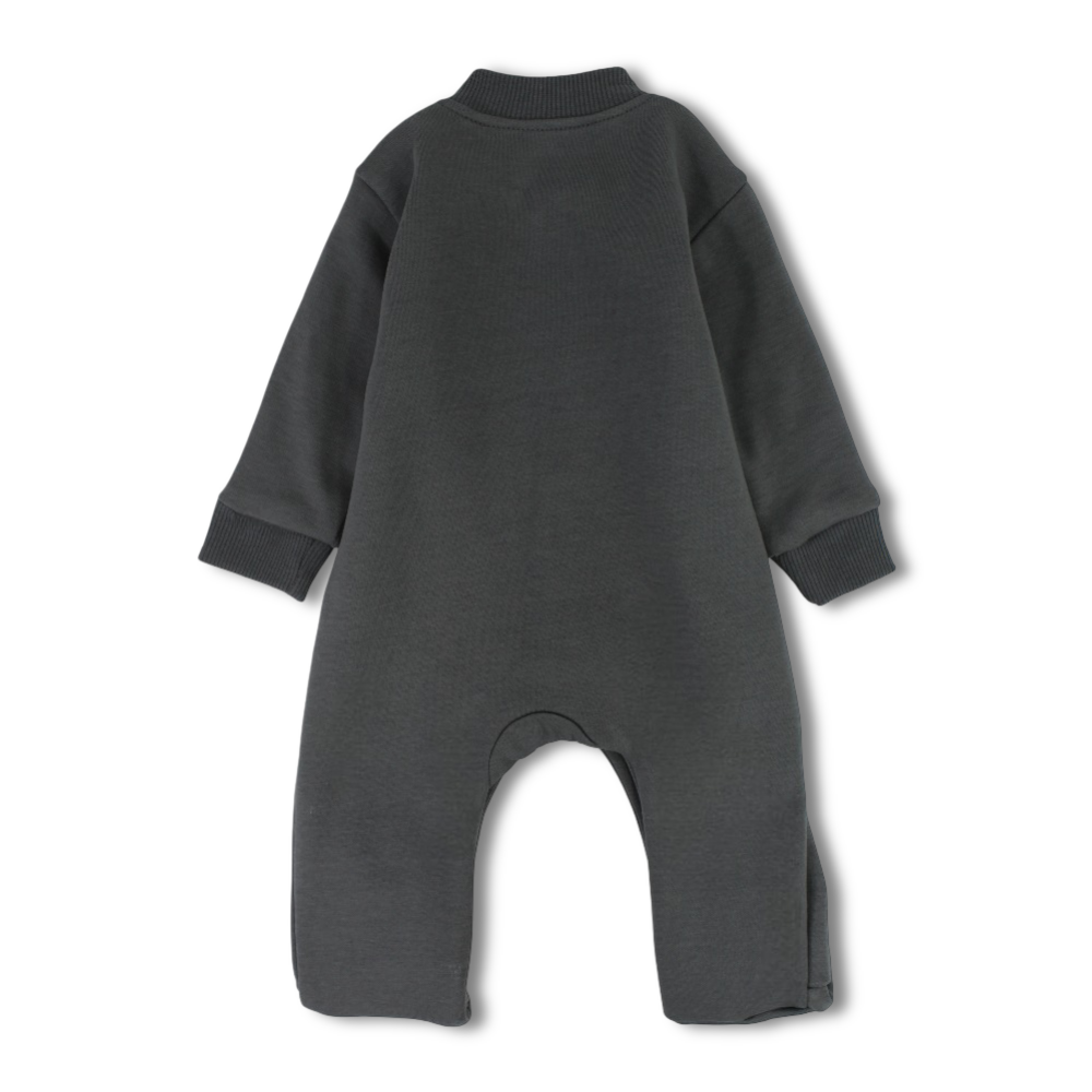 Baby Boys Fleeced Baby Footie – Bear Embroidery