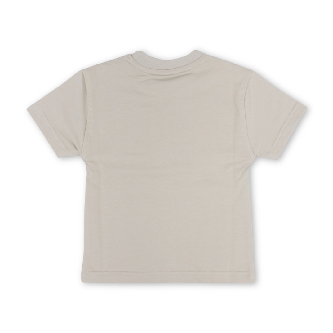 Unisex Baby Cotton T-Shirt – Beige with "Always Smile" Print