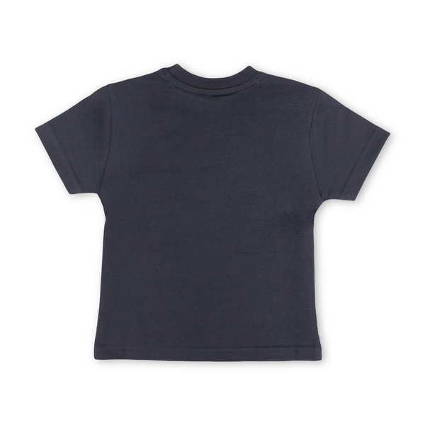 Unisex Baby Cotton T-Shirt – Dark Grey with Teddy Bear Print