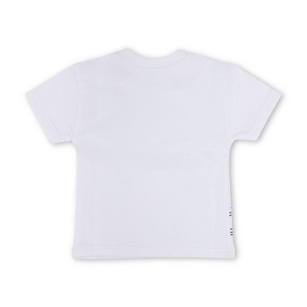Unisex Baby Cotton T-Shirt – White with Teddy Bear Print