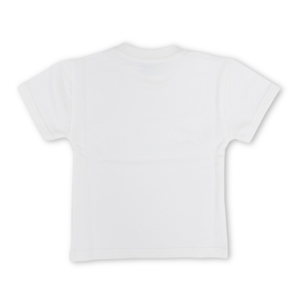 Baby Girls Cotton T-Shirt – Off-White with Heart Print