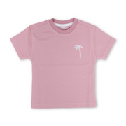 Baby Girls Cotton T-Shirt – Pink with Palm Print
