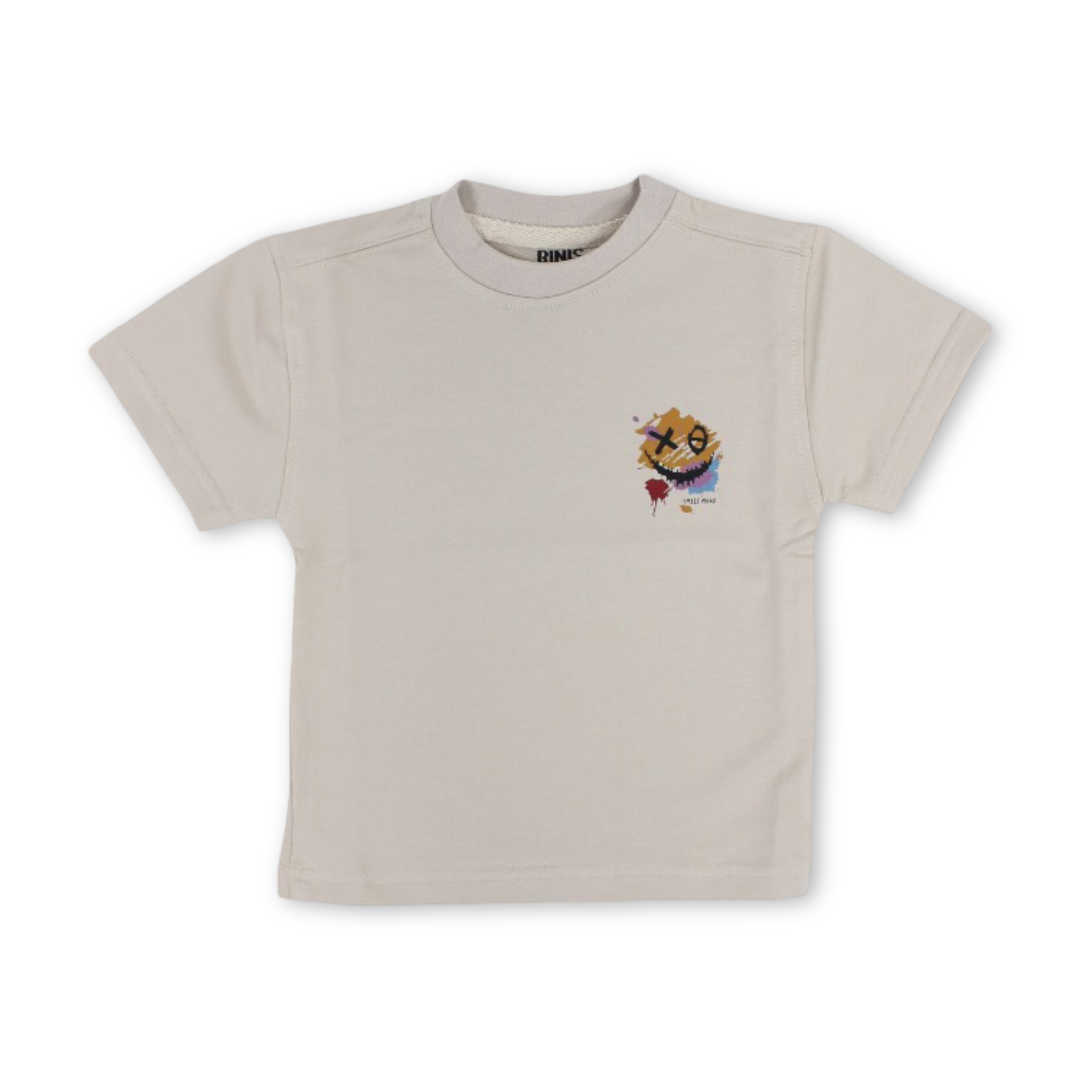 Unisex Baby Cotton T-Shirt – Beige with "XO" Print - Clothing - Berceau