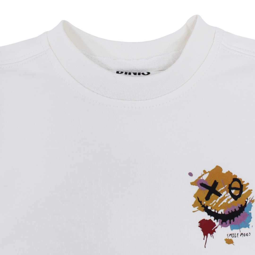 Unisex Baby Cotton T-Shirt – Off-White with "XO" Print