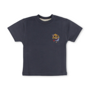 Unisex Baby Cotton T-Shirt – Dark Grey with "XO" Print