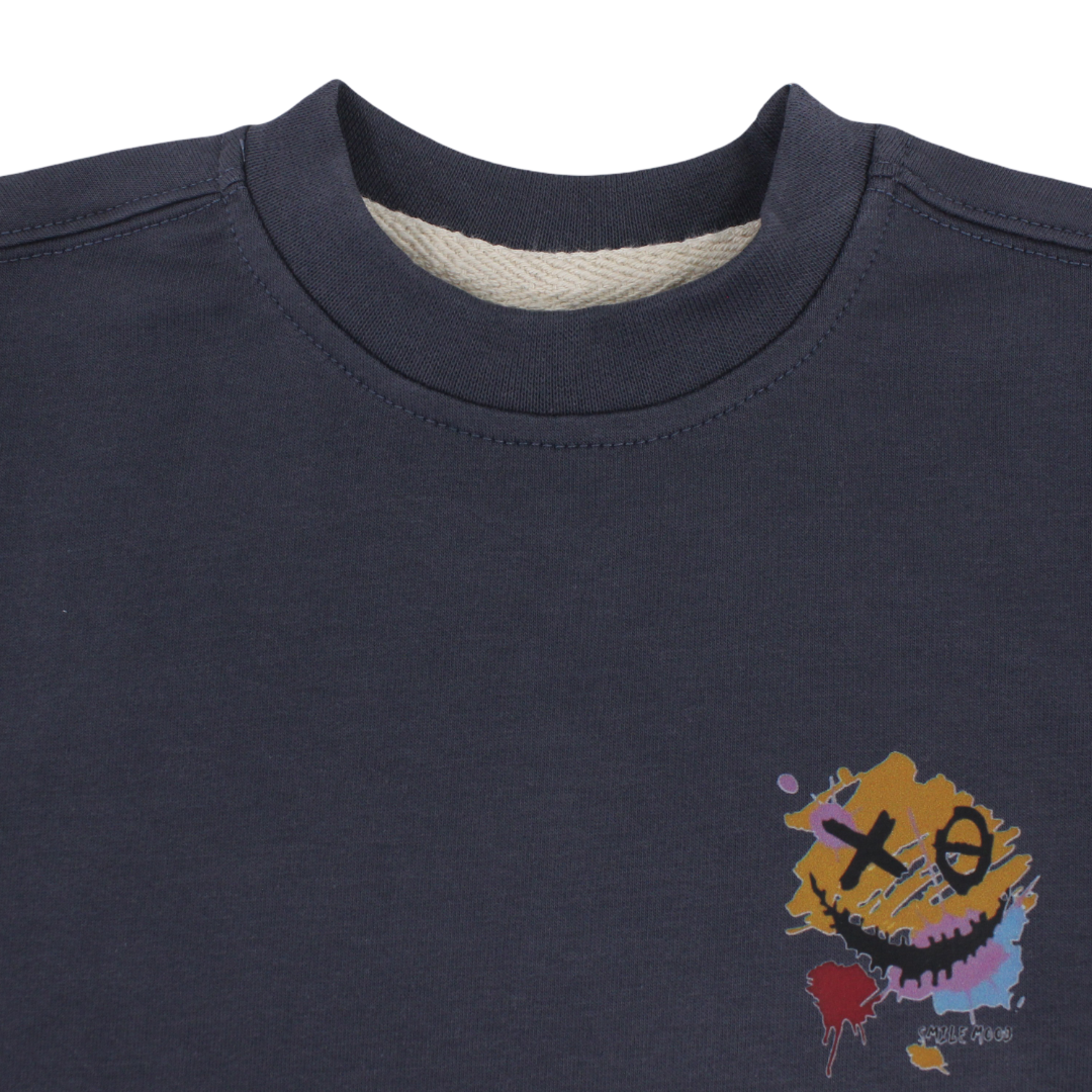 Unisex Baby Cotton T-Shirt – Dark Grey with "XO" Print