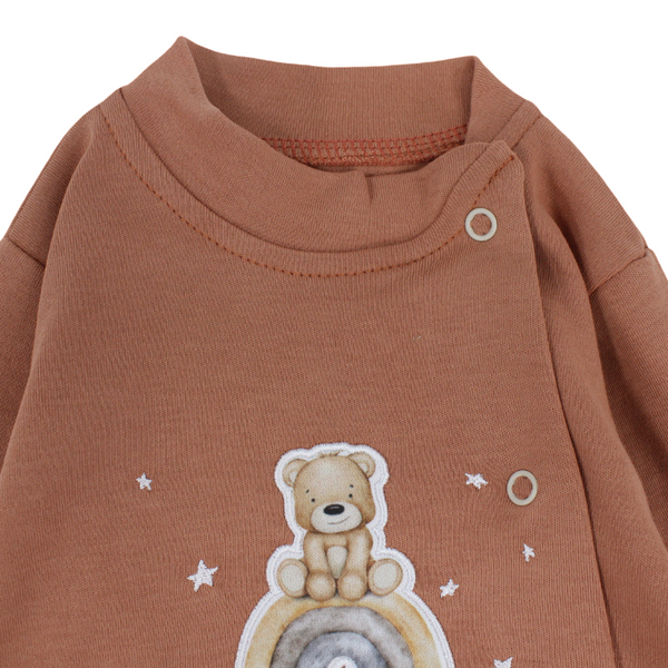 Unisex Baby Cotton Footless Onesie – "Hello Teddy Bear" Print