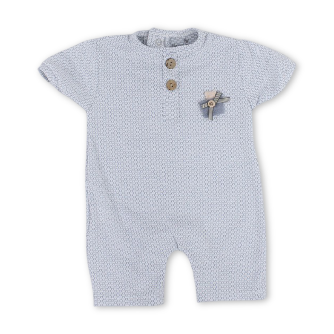 Baby Boys Cotton Footless Onesie – Baby Blue - Clothing - Berceau