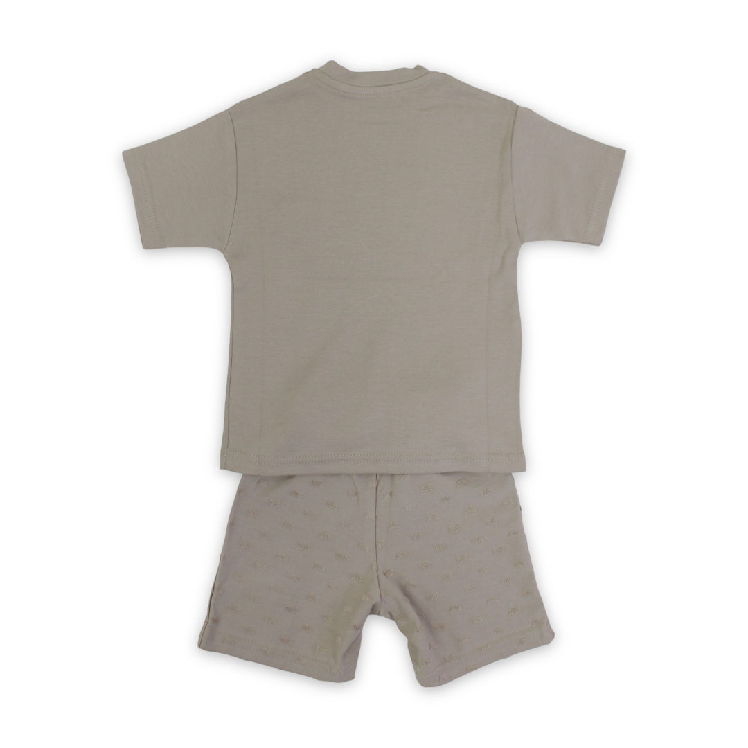 Unisex Baby Cotton Outfit Set – Bear Face Embroidery