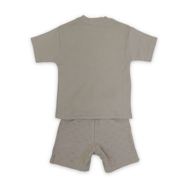 Unisex Baby Cotton Outfit Set – Bear Face Embroidery