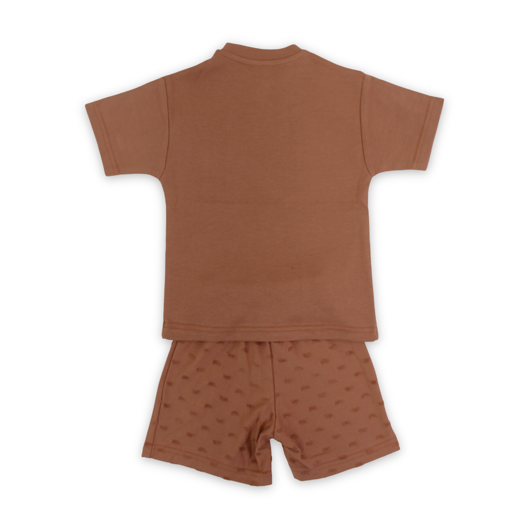 Unisex Baby Cotton Outfit Set – Bear Face Embroidery